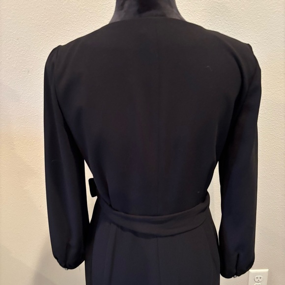 J. Crew Black Classic Wrap Dress, size 2, Closet Staple LBD Office Church Event - Picture 5 of 14